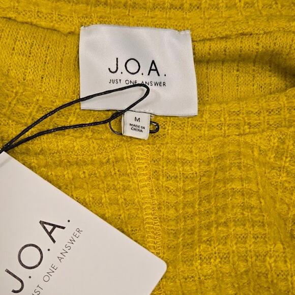 J.O.A. Mustard Yellow‎ Tie-Front Sweater Long Sleeve NWT Women’s Medium - Picture 7 of 7